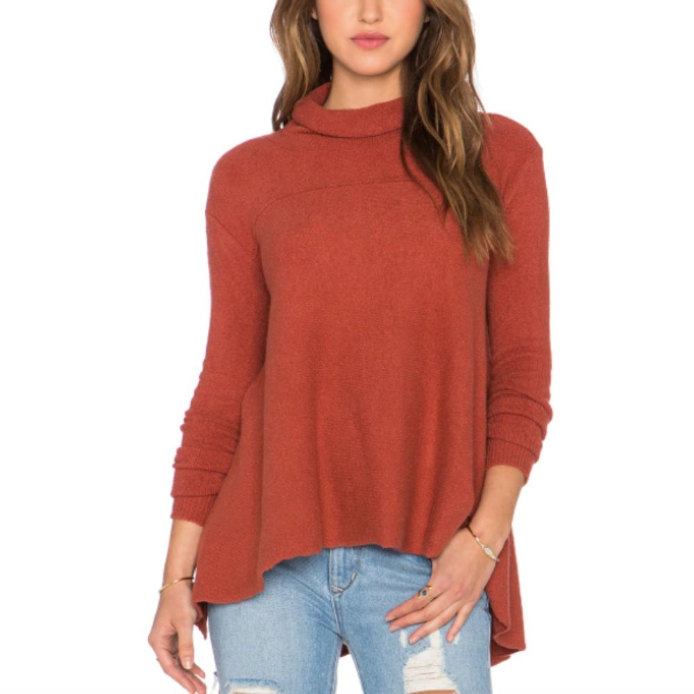 Rust Red Women’s Cozy Funnel Neck Sweater